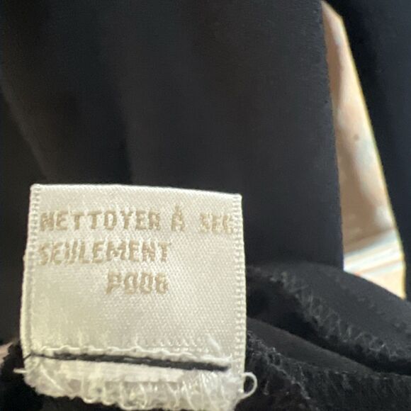 DANA BUCHMAN Button Down Black Dress Size 12 Satin Like Collar Cuffs Bottom Hem - Picture 14 of 14